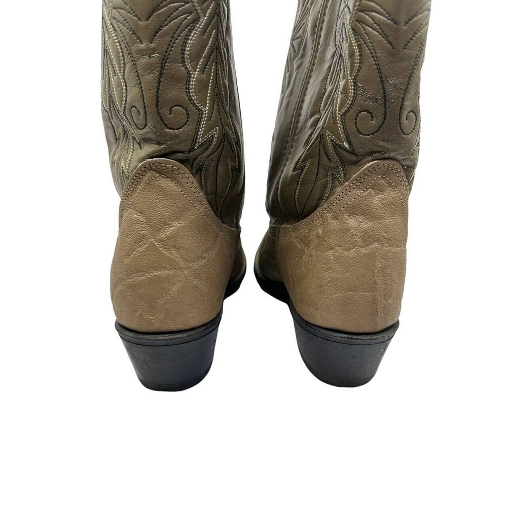 Acme Cowboy Boots Mens 9EW Tan‎ Leather Western Made in USA 4527 Good - Picture 3 of 16